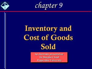 chapter 9 Inventory and Cost of Goods Sold