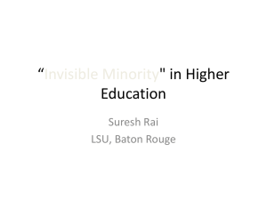 Presentation by Suresh Rai: Invisible Minorities in Higher Education (May 2015) (PowerPoint)
