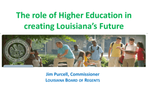 Presentation by Commissioner of Higher Education Jim Purcell to the joint ALFS/LSCC meeting in Alexandria, November 2011 (PowerPoint)