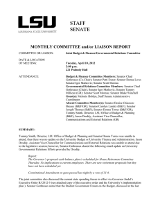 STAFF SENATE MONTHLY COMMITTEE and/or LIAISON REPORT