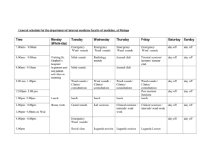 MUYU - Schedule for Dept of Internal Medicine