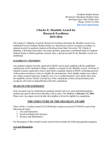 The Charles E. Shanklin Award for Research Excellence