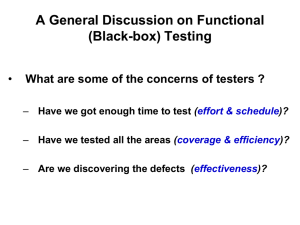 Summarizing "Functional" Testing (chapter 8)