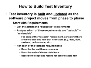 Building Test Inventory