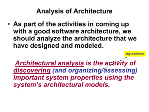 Analysis of Architecture (chap. 8)