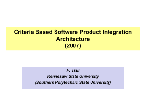 Software Integration and Product Line (Tsui's paper)