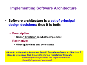 Implementing the Architecture (chap. 9)