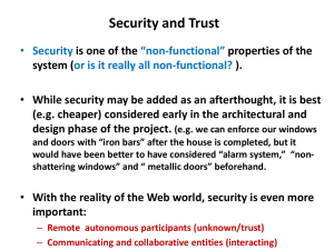 Design Thoughts on Security and Trust (chap. 13)