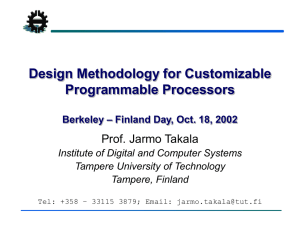 Design Methodology for Customizable Programmable Processors