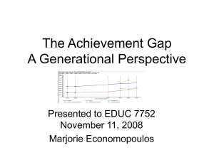 The Achievement Gap, A Generational Perspective