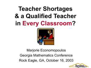 Teacher Shortages a Qualified Teacher in Every Classroom?