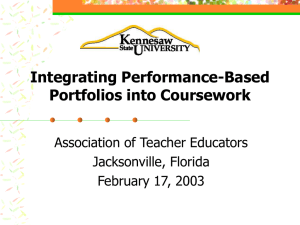 "Integrating Performance Based Portfolios into Coursework,"