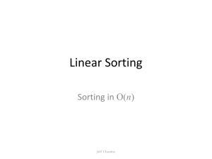 Lecture 7 - Linear Sorting.ppt