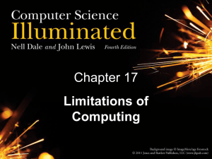 Chapter 17 Limitations of Computing
