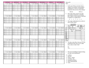 Year 1 Medical Adherence Chart