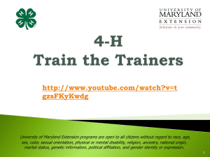 Basic 4-H - Train the Trainers (For New Employees)