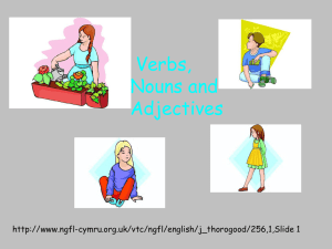Verbs, Nouns and Adjectives -cymru.org.uk/vtc/ngfl/english/j_thorogood/256,1,Slide 1