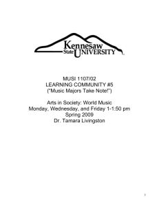 Spring 2009 Music 1107/02 / Learning Community #5 Syllabus