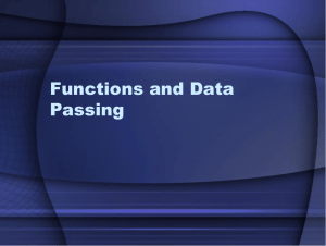 Functions and Data Passing