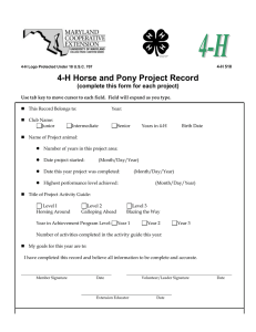 Horse and Pony Project Record Book