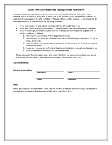 CFE Faculty Affiliate position application form