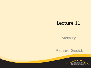 Lecture 11 Memory Richard Gesick