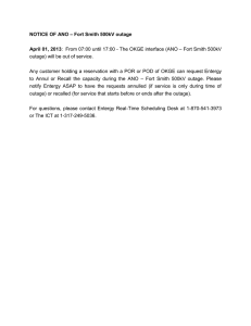– Fort Smith 500kV outage NOTICE OF ANO  April 01, 2013