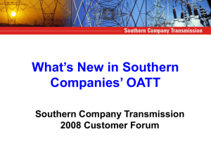 Whats New in Southern Companies OATT Updated:2013-04-25 13:18 CS