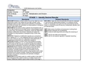 – Identify Desired Results STAGE 1 Subject(s) Math