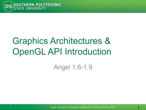 Graphics Architectures &amp; OpenGL API Introduction Angel 1.6-1.9 1
