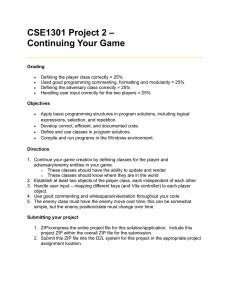 CSE1301 Project 2 – Continuing Your Game