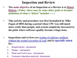 Review and Inspection Process (not in text book)