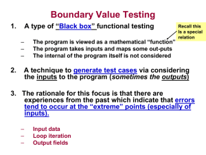 Boundary Value Testing (chapter 5)