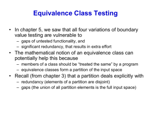 Equivalence Class Testing (chapter 6)