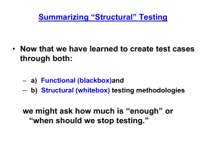 Summarizing Structural Testing