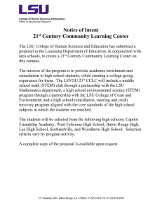 Notice of Intent 21 Century Community Learning Center
