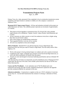 September 22, 2009: Entergy Texas Transmission Improvements Fact Sheet