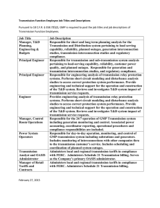 Transmission Function Employees Position Titles and Descriptions 2/27/15 Updated:2015-03-06 13:52 CS