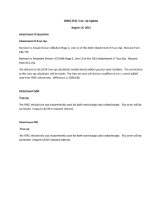 MRES 2014 True- Up Update August 19, 2015 Attachment O Questions