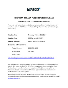 NORTHERN INDIANA PUBLIC SERVICE COMPANY 2014 NOTICE OF ATTACHMENT O MEETING