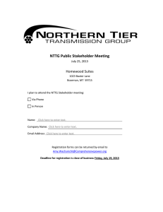 NTTG Public Stakeholder Meeting  July 25, 2013
