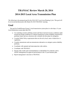 TRANSAC Review March 20, 2014 2014-2015 Local Area Transmission Plan