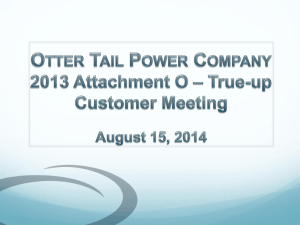 OTP 2013 Attachment O Customer Meeting Presentation - FINAL - Revised 08-14-14