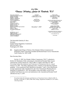 OUC_Transmittal_Letter_on_Supplemental_Filing_on_Order_890_(D0041620) Updated:2007-12-11 10:59 CS
