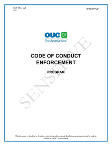 Code of Conduct Enforcement Program Updated:2009-01-30 17:30 CS