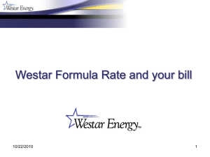 Presentation: Westar Tariff and Your Bill Updated:2009-10-22 15:23 CS