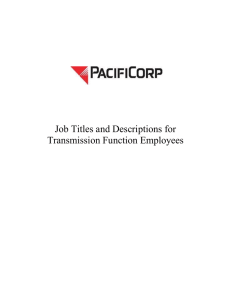 Job Titles and Descriptions of Transmission Function Employees (§ 358.7 (f)(1)) Updated:2015-06-25 09:11 CS