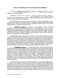 Confidentiality Agreement_Non CII- Template - Mutual Updated:2013-09-12 09:35 CS