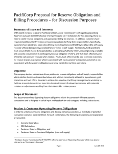PacifiCorp Proposal for Reserve Obligation and Billing Procedures Updated:2012-08-30 16:01 CS
