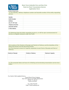 Short Term Umbrella Firm and Non-Firm Point-to-Point Transmission Service Application Form